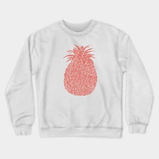 Coral Glitter Filled Pineapple Design Crewneck Sweatshirt